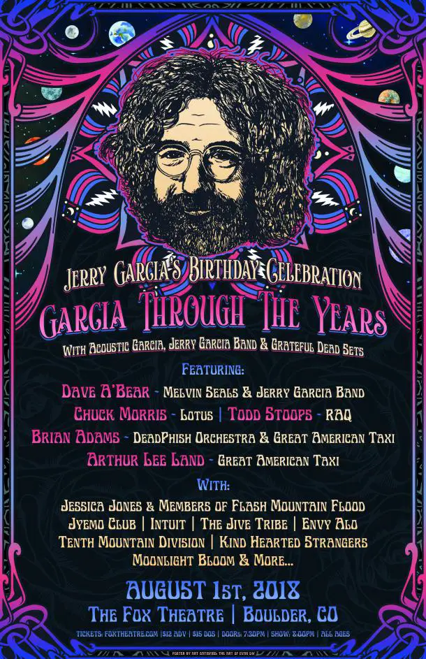 Jerry Garcia Bithday Celebration Fox Theatre 8/1/18 Grateful Web